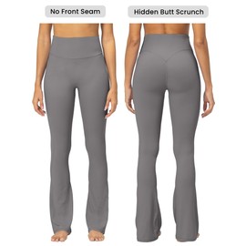 Sunzel Sunzfly No Front Seam Mini Flare Leggings for Women, Invisible Butt Scrunch Flared Yoga Pants with Tummy Control 32" Charcoal Gray Medium