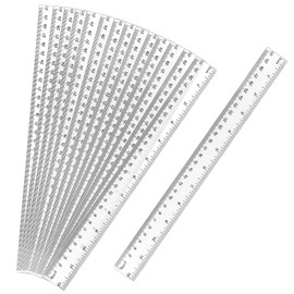 ZUFECY 15 Packs Flexible Ruler Transparent Ruler, Clear See Through Measuring Tool, Inches and Metric Scale Study Tool