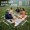 MUGINYU 80"x80"Picnic Beach Blanket Waterproof -Extra Large Outdoor SandProof,3-Layer Fabric