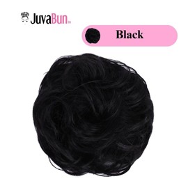 Juvabun Messy Bun 2.0 Hair Piece - Black | Hair Pieces for Women & Men| Messy Bun Hair Piece Synthetic Hair | Everyday Wear | Washable & Realistic| Synthetic Hair Bun Scrunchie - Black