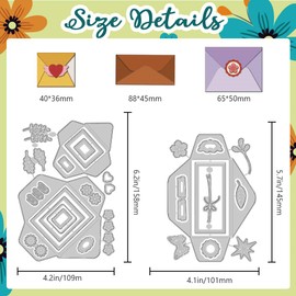 DELORIGIN Cutting Dies for Folded Envelopes Card Making Cutting Dies Made of Carbon Steel Cutting Dies Scrapbooking Embossing Template for Crafts Making Albums Invitation Decor