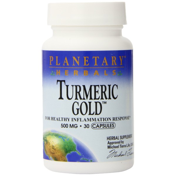 Planetary Herbals Turmeric Gold 500mg, for Healthy Inflammation Response, 30 Capsules
