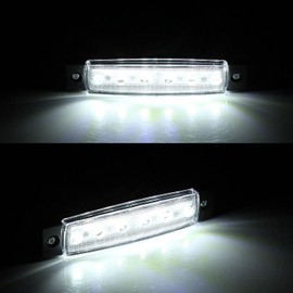 KEING White 3.8" 6 LED Trailer Marker Lights Sealed, LED Marker Lights Indicators Clearance Lamps 12V DC for Trucks Bus Trailer RV Cab Lorry Van UTV SUV Pickup Camper (20 Pack)