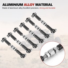 RC Pull Rod, 6Pcs Adjustable Servo Links Tie Rod Set for RC Hobby Model Car 1/10 Buggy Tourning Car 47mm Accessories(Black) Servo Link
