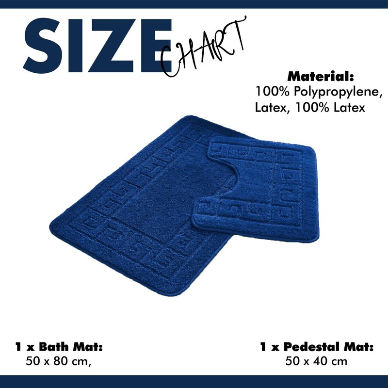 Lions Bath Mat Sets 2 Piece - Jacquard Greek Key