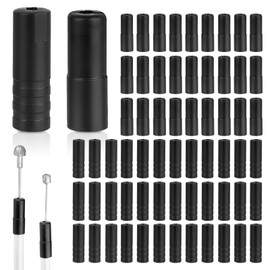 100 Pcs Bike Cable End Caps, Cable Brake Cables End Fittings for Bicycles Cable End Crimps Throttle Cable End Fittings Black Plastic Bike Parts for Bicycle Shift and Brake Cable Bike Gear