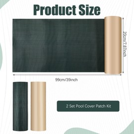 Pushglossy 2 Rolls Pool Patch Repair Kit 8 x 39 Inch Self Adhesive Swimming Pool Safety Cover Patch Kit Pool Cover Repair Kit for Inground Safety Pool Cover (Green)