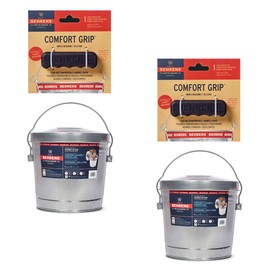 Behrens 6 Gallon Galvanized Steel Storage Can or Waste Bin w/Locking Lid & Handle (2 can, 2 Black Grip)