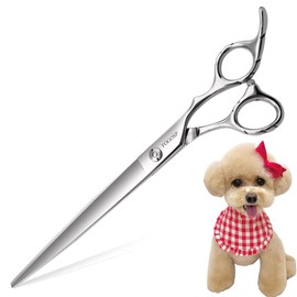 FOGOSP Straight Dog Grooming Scissors 8.0'' Professional Pet Grooming Shears for Thick Coat Medium Large Dog Cat (8.0 In, Straight)