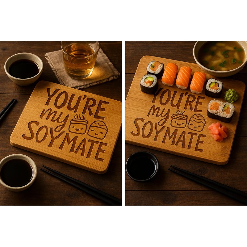 Sushi Kawaii Cute Designs Wooden Cutting Board, Kitchen Serving Board