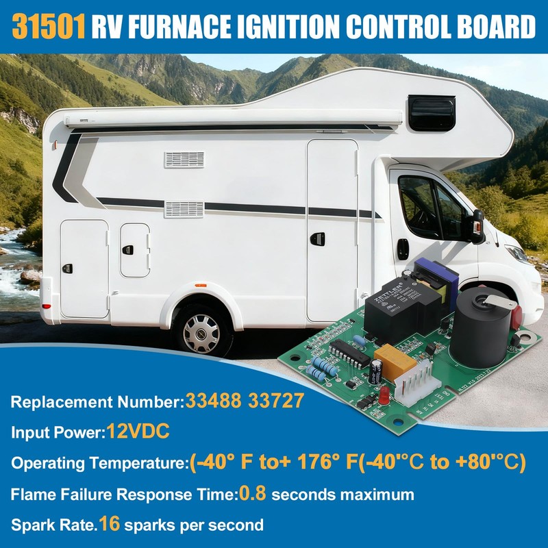 31501 33488 33727 RV Gas Furnace Ignition Circuit Control Board