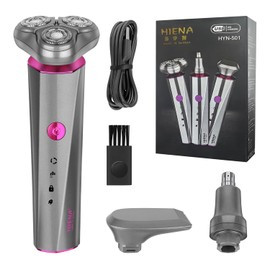 HIENA PRO Professional Beard Trimmer for Men, 3-in-1 Complete Grooming Tools, Cordless Electric Facial, Ear & Nose Trimmer, Rechargeable Hair Clippers, Perfect Gifts for Men