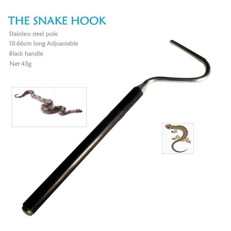 AIMALL Adjustable Telescopic Snake Hook, Stainless Steel Reptile Capture Hook,