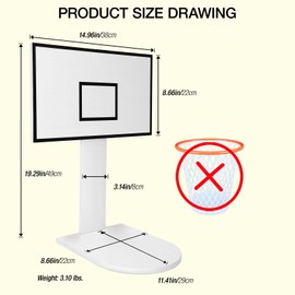 LXURY Basketball Hoop Trash Can(NO Wastebasket), Mini White Backboard, Fun Wastebasket Backboard,Basketball Hoop, for Home, Kitchen, Living Room, Bedroom, Office, Coffee Shop, Gym