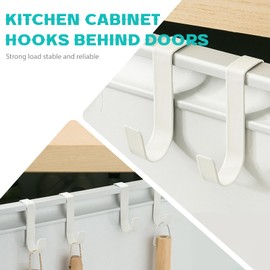 8Pcs Over The Door Hooks Strong Load-Bearing,Stable and Reliable Door Hook for Bathroom No Punching,Sticking Free Reversible Wreath Hooks Suitable for Room Doors,Closet Doors Shower Door Hooks（White）