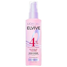 L'Oreal Paris Elvive Glycolic + Gloss High Shine - Suero para el cabello sin enjuague, suaviza el cabello opaco y poroso en cabello brillante y de alt