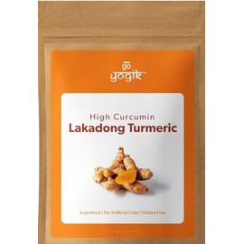 Go-Yogik Lakadong Turmeric powder -225 gram | High curcumin 7-9% - Lab tested | Raw, Direct from India | Vegan | No Additives
