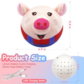 Lollyx Interactive Dog Toys for Boredom, Squeaky Dog Toys with Recording and Music Modes, Rechargeable Jumping Moving Dog Chew Toys for Small/Medium/Large Dogs to Keep Them Busy