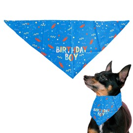 Tabanzhe Dog Birthday Bandana-Triangle Dog Scarf Birthday Boy Bandana for Small Medium Dogs Cats Pets Birthday Party Decorations Supplies(Blue)