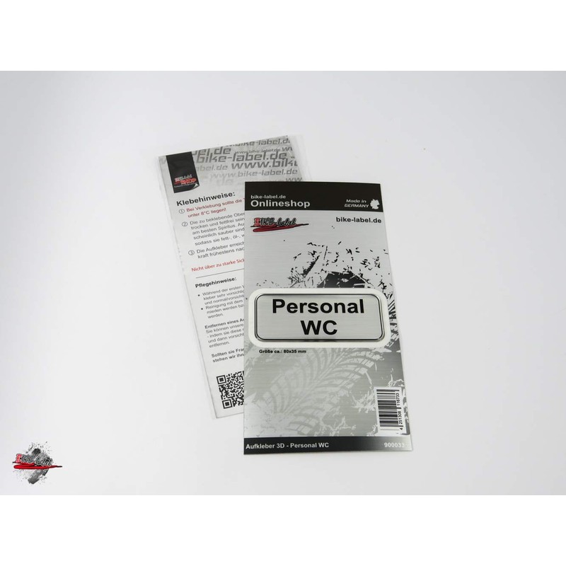 BIKE-label 900033 3D Sticker Aluminium Look Sign Personal Toilet Sign