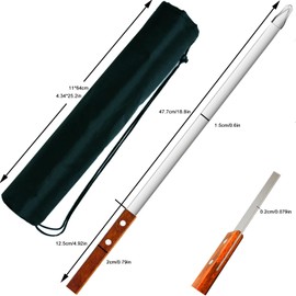 Voniel 23.6 Inch Skewers for Kabobs 0.62 Inch Wide Kabob Skewers 8 Pack Reusable Metal Skewers for Grilling Long Kebab Skewers Large Size Heavy Duty Kabob Sticks BBQ Skewer Set Stainless Steel Skewer.