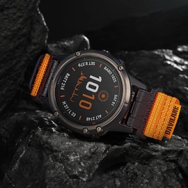 26mm Tactical Nylon Watch Band for Garmin 51mm Watches: Modular with Swappable Patches & G-Hook Strap for Fenix 7X/6X/5X Pro, Epix Pro, Instinct 2X/3, Descent MK