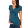 Glampunch Women's Maternity Shirts Short & Long Sleeve Tie Front