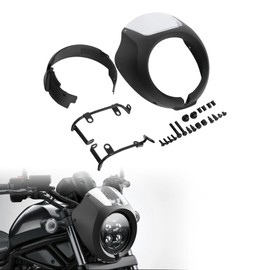 XMT-MOTO Headlight Fairing Clear Windshield Fit For Honda Rebel CMX1100 2021-2024,Matte black/Clear Windshield