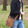 by LONGFIELD Cowhide Leather Men's Bag - Small Genuine Suede