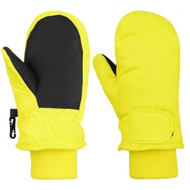 American Trends Toddler Mittens Boys Snow Waterproof Ski Mitten Fleece Warm Winter Kids Gloves for Baby Boy Girl Yellow S