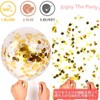 HappyHome 20pcs Confetti Balloons Translucent Glitter Latex Balloons (Gold)