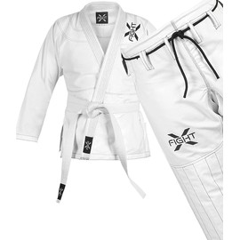 FightX BJJ Gi for Men & Women Brazilian Jiu Jitsu GI Lightweight Suit with Free Belt
