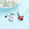 mingkejw 2 Pack Cremation Jewelry Angel Wing Heart Urn Necklace