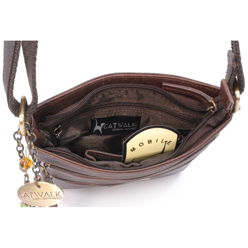 Catwalk Collection Handbags - Small Leather Crossbody Bag For Women