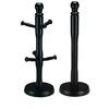 Black Wooden Beechwood Kitchen Towel Roll Holder and Mugtree Holder (Black Mugtree + Roll Holder)