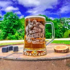 Doc Holliday Mug / In Vino Veritas / Engraved 23 oz. Glass Beer Mug / Gift for Him / Gifts for Men / Mother's Day Gift
