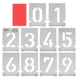 DICOSMETIC 10 Stück 10 Stile Zahlen Schablone 2.5x1.6 Edelstahl Schablonen Wiederverwendbare 0 9 Digitale Vorlage Metallschablone Vorlagen Für Türschilder Straßenmalerei Scrapbooking