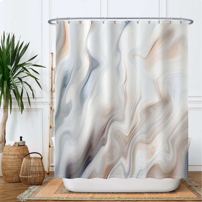Ulticool Shower Curtain - Marble Waves Brown Sepia - 180