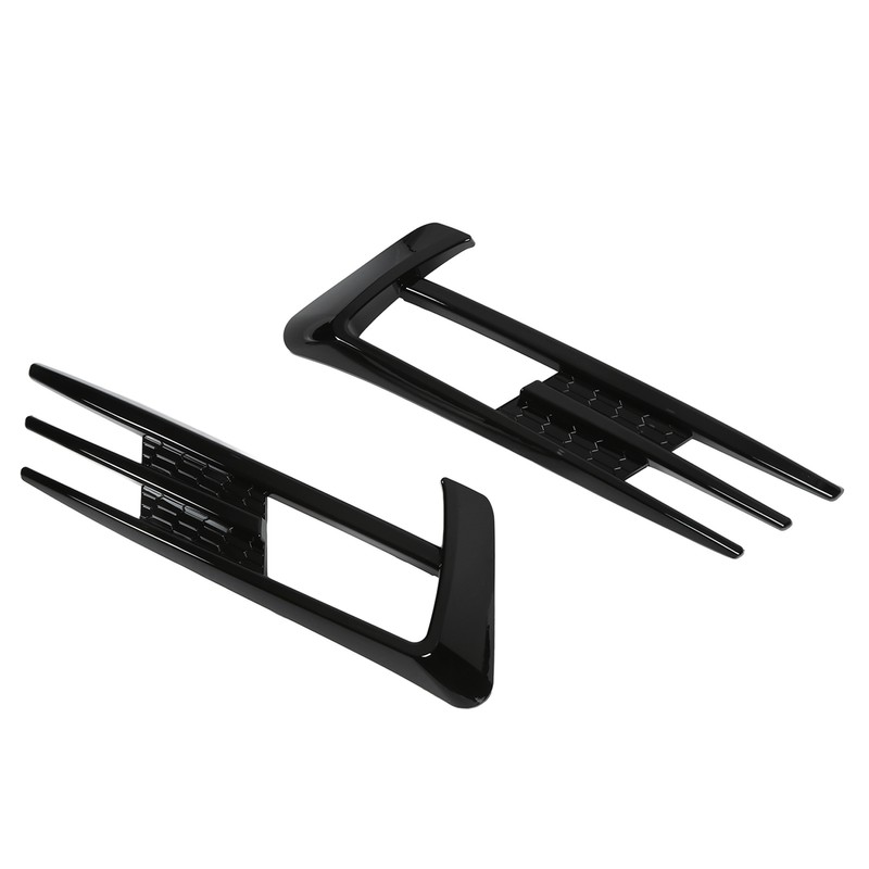 Glossy Black Front Fog Lamp Eyebrow Eyelid Cover Trim Replacement