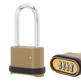 HOJLKLD 4 Digit Combination Lock, Heavy Duty Combination Padlock with 2.5 Inch Long Shackle Outdoor Waterproof Padlock for Gate, Yard, Fence, School (1)