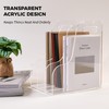 AIMOLLY 3 Vertical Compartments File Holder, Clear Acrylic Desk Organizer