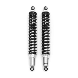 Reproduction Motorcycle Shocks Chrome w/Black Springs - Eye/Eye - 395mm (15 1/2") - Compatible with Honda XL125S XL185S
