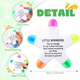 AmazingSpark 24 Sets Back to School Gifts for Students Star Highlighters with You're a Star Cards Gift Bags 5 in 1 Fluorescent Pens Affirmation Gifts for First Day of School Party Favor (Reminder)