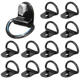 Mmgoqqt D Construction Ring Lashing Eyelet, Pack of 12 D-Ring Stainless Steel Hooks, D Belt Holder Foldable with Load, D Construction Ring Heavy Duty for Securing Loads in Cars, Kayaks, Trucks and