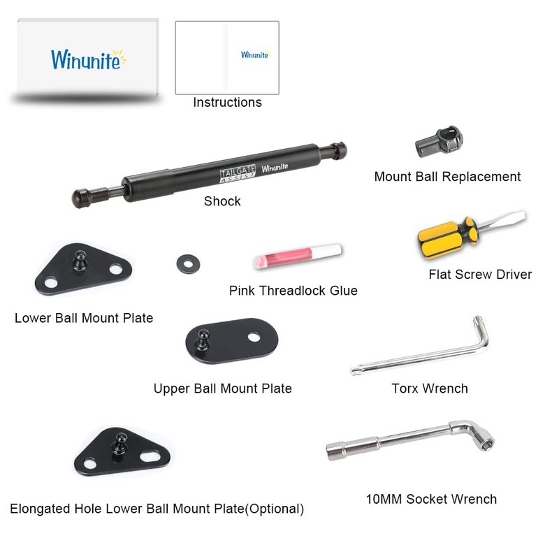 Winunite Compatible with 2015-2025 F150 Tailgate Assist – Stainless Steel