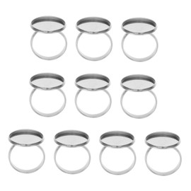 Operitacx 20pcs Sturdy Stainless Steel Ring Bases DIY Ring Making Accessories Jewelry Tray Men