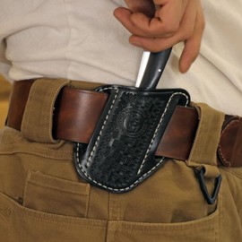 Tourbon Leather Pocket Folding Knife Sheath for Belt EDC Men Right Side Draw Knives Carrier Holder