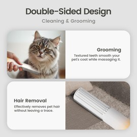 2 Pack Pet Hair Remover, Pet Hair Removal Tool for Small Dog Cat, 2 In1 Pet Hair Grooming & Removal Brush, Portable Lint Remover Brush for Clothes, Couch, Furniture