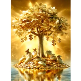 Puzzles for Adults 500 Pieces, Fortune Tree Jigsaw Puzzles - Golden Money Tree, Impossible Money Puzzle for Seniors Families,20.47x14.96 inches, 1:1 Poster, Letter on The Back