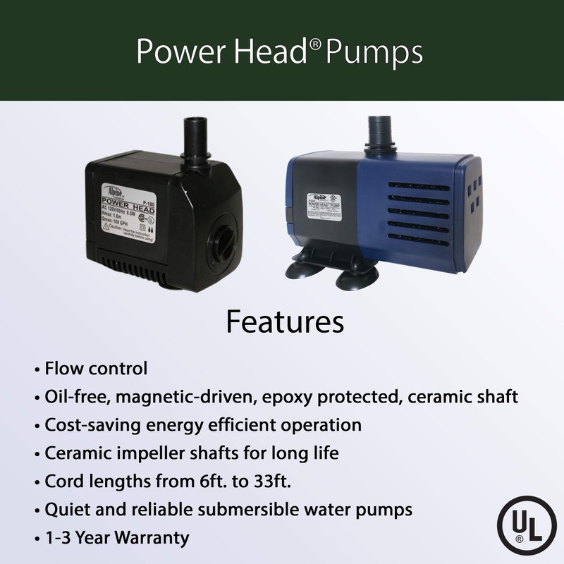 Alpine Power Head 65 GPH Pump w/ 6 Ft. Cord,